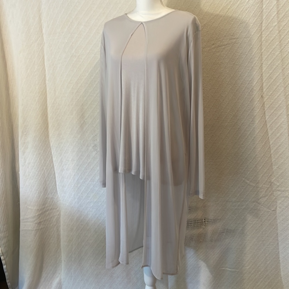 ONE A   Elegant Versatile Tunic XL Sheer Long Sleeve over Attached Tank, SO Soft